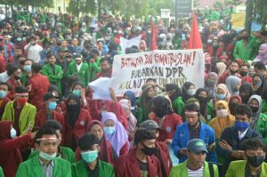 Demo Tolak UU Cipta Kerja, Massa AMISABI Mulai Berkumpul dan Akan Bergerak ke DPRD Padangsidimpuan