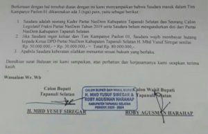 Alasan Belum Bayar Utang,  Paslon  Mhd Yusuf Siregar-Roby Agusman, Nekat Catut Nama Mura Siregar Jadi Tim Kampanye