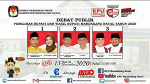 13 November 2020, Debat Kandidat Pilkada Madina Digelar di Pandan, Tapteng