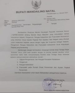 Awal Tahun 2021, 7.667 Tenaga Honor Pemkab Madina Terancam Menganggur