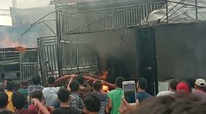 Pertamini Meledak, Swalayan Terbakar di Siabu, Mandailing Natal