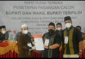 Sah! KPU Tapsel Tetapkan Bupati dan Wakil Bupati Terpilih