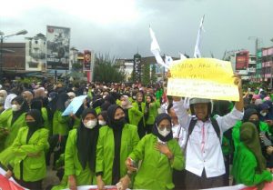 Massa Aksi Demo Mahasiswa Mulai Berkumpul di Alaman Bolak Sidimpuan