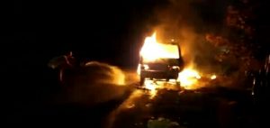 Jelang Subuh,  Mobil Terbakar  di Jalan By Pass Padangsidimpuan, Pemilik Belum Diketahui