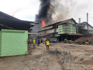 Pabrik Kelapa Sawit PT ARP di Batubara Terbakar