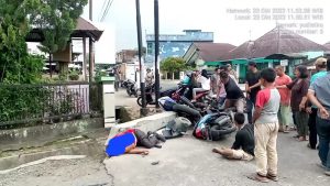 Laka Lantas di Simpang Empat Bincar, Sidimpuan, Bagian Kepala Pengendara Alami Pendarahan