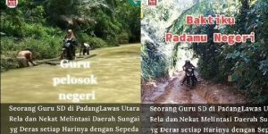 Seberangi Sungai Lewati Lembah, Perjuangan Guru di Padang Lawas Sumut Bikin Terharu
