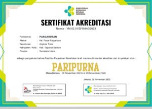 Catat! Puskesmas Pargarutan Tapsel Raih Akreditasi Paripurna