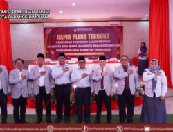 KPU Padangsidimpuan Tetapkan Letnan Levi sebagai Wali Kota dan Wakil Wali Kota