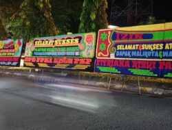 Deretan Papan Bunga Ucapan Selamat Pelantikan Mulai Terpajang Depan Kantor Wali Kota Sidimpuan