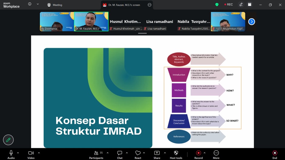 Workshop penulisan artikel ilmiah dasar berbasis struktur IMRAD (Introduction, Methods, Results, and Discussion)/ Ist