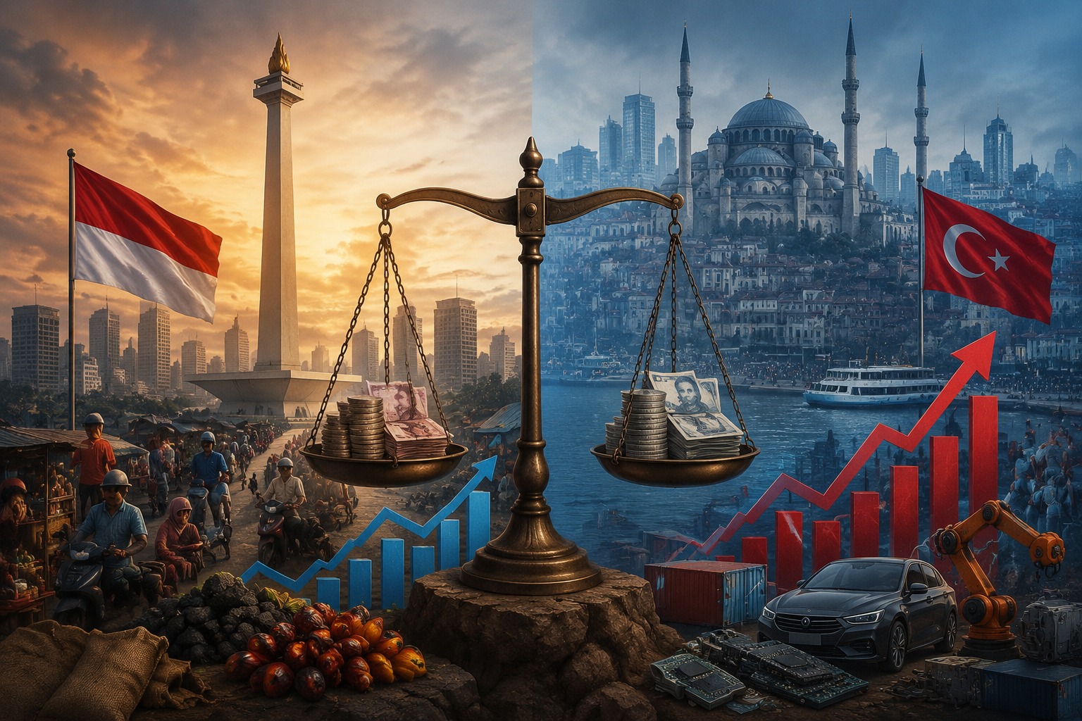 Stabilitas makro vs kemakmuran Indonesia Turkiye