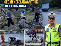 Ini Baru Mantap Pak Kapolda Sumut, Polantas Polres Padangsidimpuan Timbun Jalan Berlubang