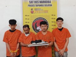 Sabu dari Tanjungbalai Gagal Diantar ke Sidimpuan, 4 Pria Ditangkap Polres Tapsel