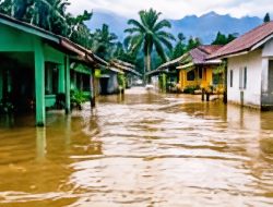 Sungai Parsariran Meluap, Rumah Warga  di Batang Toru Tapsel Tergenang